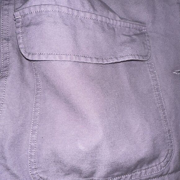 LL Bean Sherpa-Lined Chore Jacket Womens Med Purple Duck Canvas Barn Coat Cotton - Picture 12 of 14